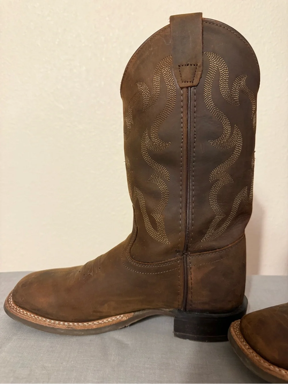 Kids Brown Suede Western Boots - Classic Cowboy Style